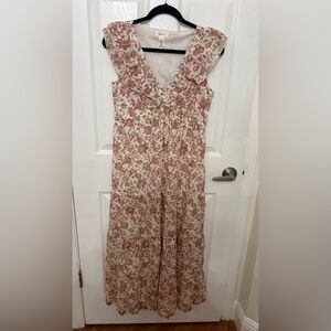 Japna Pink and Cream Floral Dress